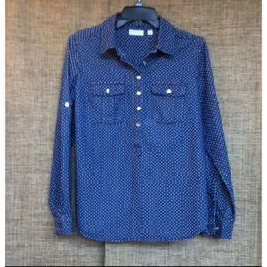 New York and company Cotton polka dot shirt size S.